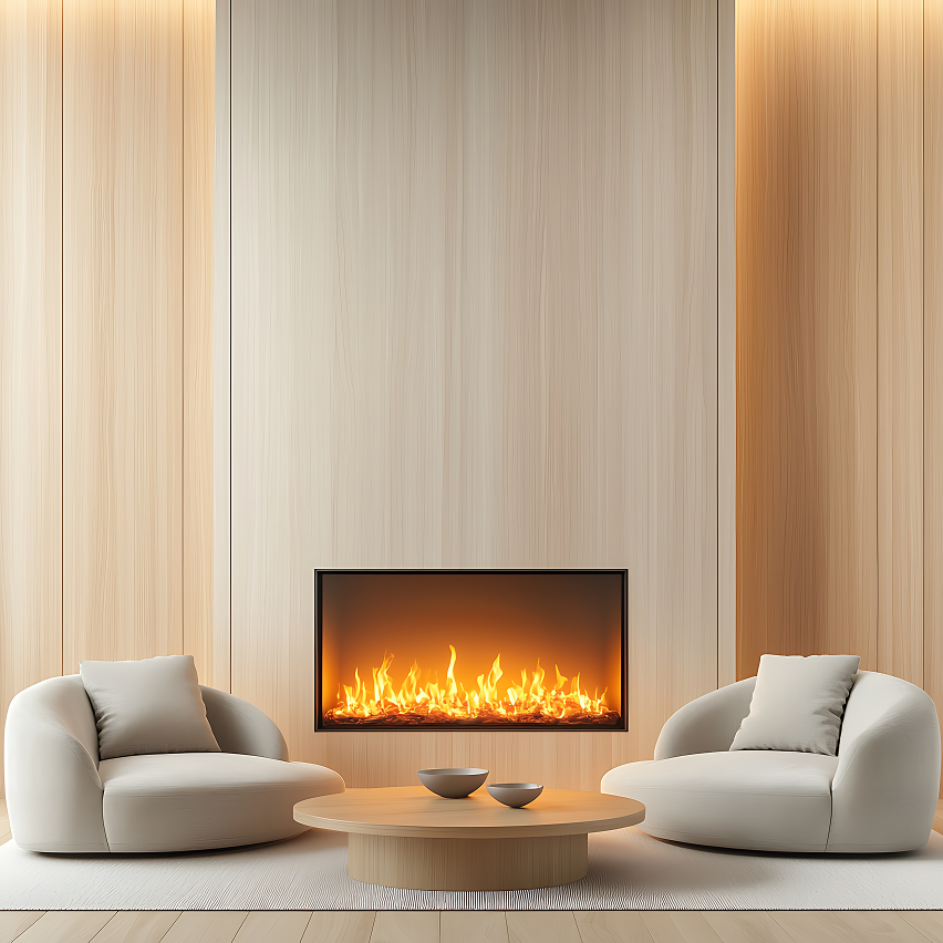 Wall-Mounted LED Electric Fireplace